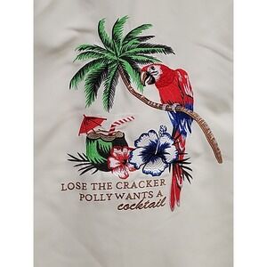 Caribbean NWT‎ Button Up Shirt Mens L, Butter Yellow, Embroidered Back